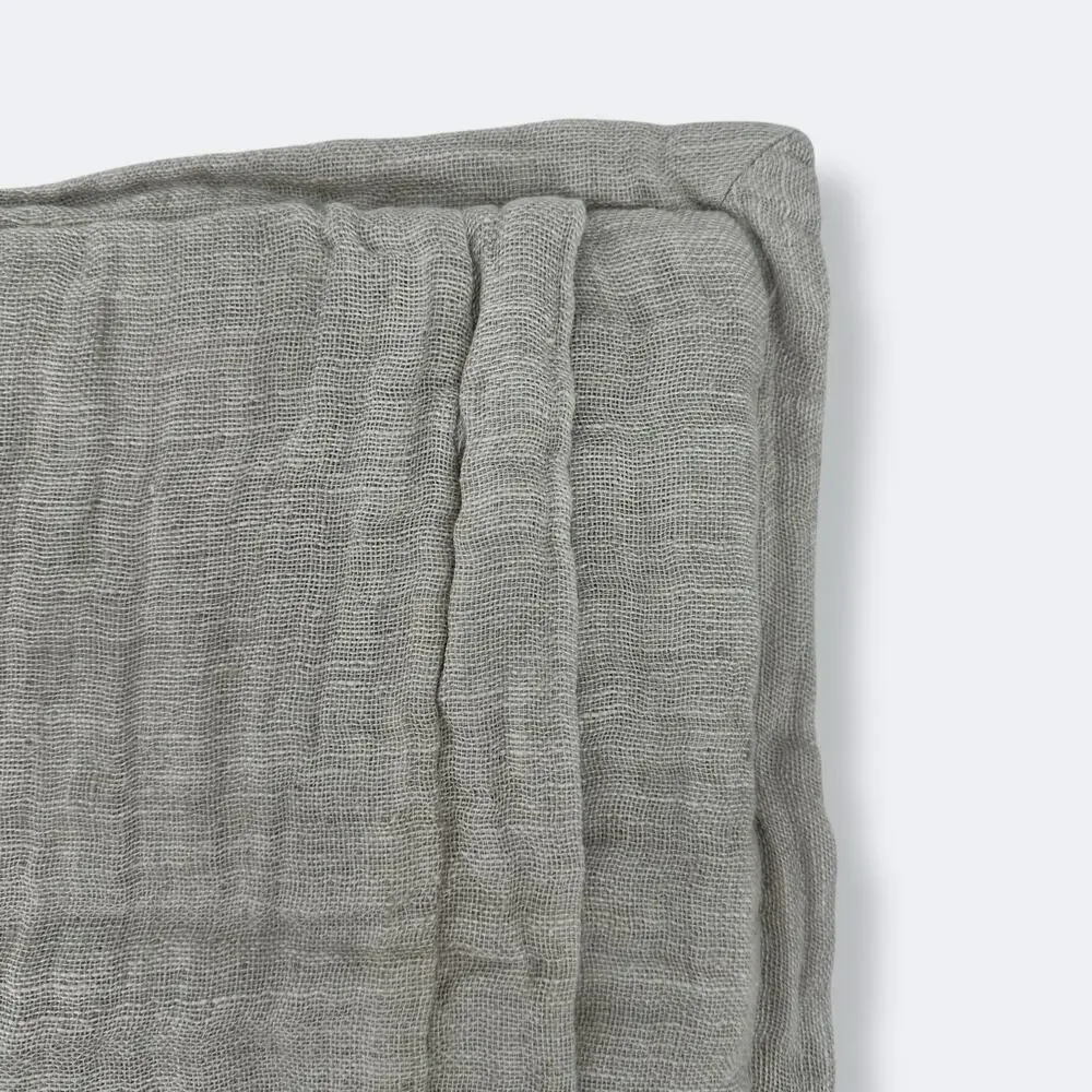 Restoration Hardware Linen Gauze Tufted Sham Mist Gray Lumbar Size 14